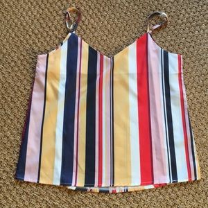 Colorful striped camisole with adjustable straps